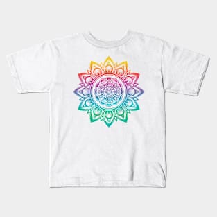 Colorful Mandala Yoga Meditate Spiritual Sacred Geometry Mandala Art Kids T-Shirt